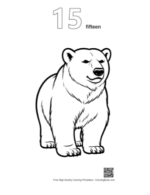 Thumbnail: Cute Polar Bear Standing Outline Printable Outline Number 15