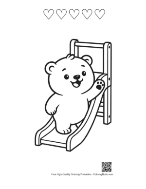 Thumbnail: Download Polar Bear Coloring Sheet Printable and 5 Heart Outline