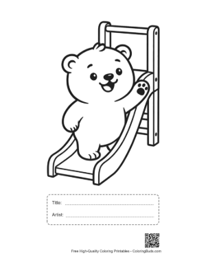 Thumbnail: Download Polar Bear Coloring Sheet Printable with Title and Artist Box