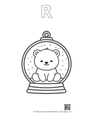 Thumbnail: Easy Polar Bear for Kids Printable Outline Alphabet R