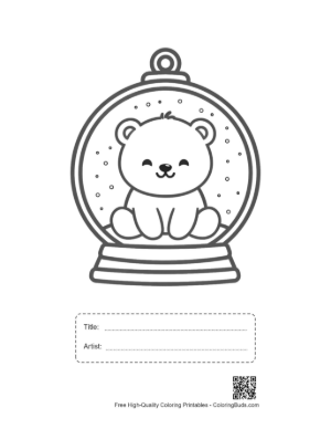 Thumbnail: Easy Polar Bear for Kids Printable with Title and Artist Box