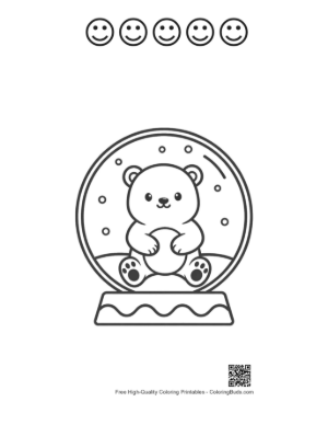 Thumbnail: Polar Bear Printable and 5 Happy Face Outline