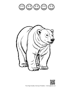 Thumbnail: Proud Polar Bear Standing Tall Printable and 5 Happy Face Outline
