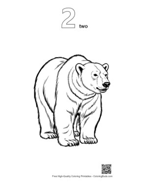 Thumbnail: Proud Polar Bear Standing Tall Printable Outline Number 2