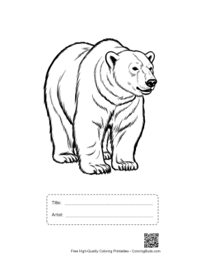 Thumbnail: Proud Polar Bear Standing Tall Printable with Title and Artist Box