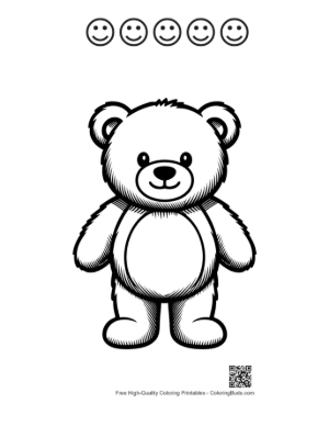 Thumbnail: Adorable Smiling Teddy Bear Outline Printable and 5 Happy Face Outline