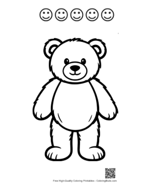 Thumbnail: Cute Smiling Teddy Bear Outline Printable and 5 Happy Face Outline