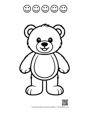 Thumbnail: Cute Smiling Teddy Bear Outline Printable and 5 Happy Face Outline