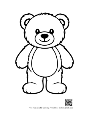 Thumbnail: Cute Teddy Bear Outline Drawing