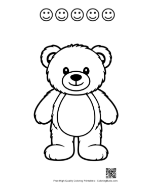 Thumbnail: Cute Teddy Bear Outline Drawing Printable and 5 Happy Face Outline