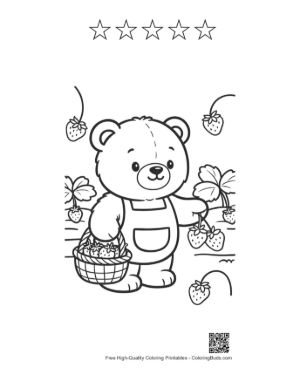 Thumbnail: Free Teddy Bear Coloring Sheet Printable and 5 Star Outline