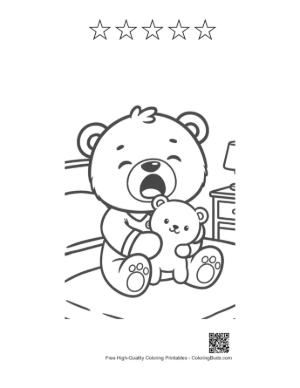 Thumbnail: Free Teddy Bear for Kids Printable and 5 Star Outline