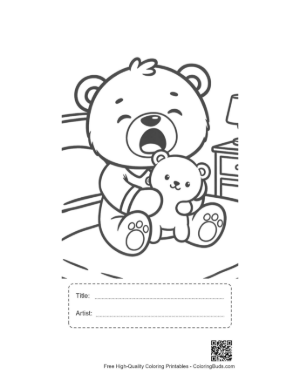Thumbnail: Free Teddy Bear for Kids Printable with Title and Artist Box