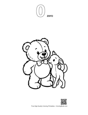 Thumbnail: Teddy Bear Hugging Cute Fawn Printable Outline Number 0
