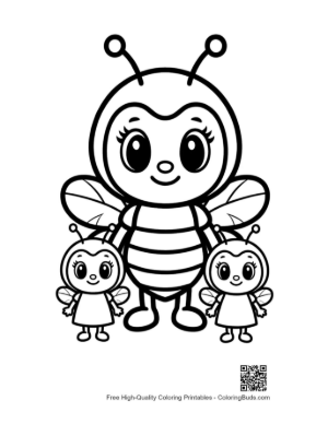 Thumbnail: Adorable Mom Honey Bee with Twin Babies