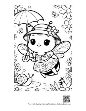 Thumbnail: Bumble Bee Coloring Page Printable