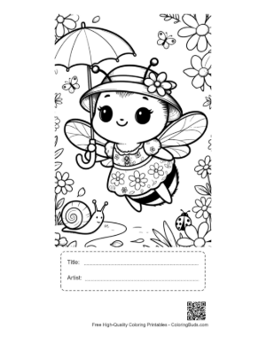 Thumbnail: Bumble Bee Coloring Page Printable with Title and Artist Box