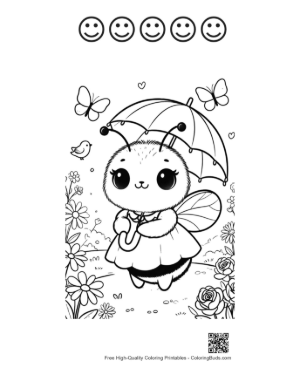 Thumbnail: Bumble Bee Printable and 5 Happy Face Outline