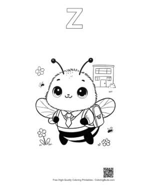 Thumbnail: Bumble Bee Printable Outline Alphabet Z