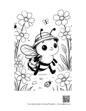 Thumbnail: Cute Honey Bee Coloring Sheet Printable