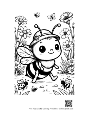 Thumbnail: Cute Honey Bee Coloring Sheet Printable
