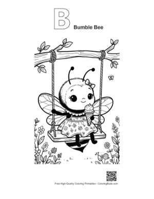 Thumbnail: Download Bumble Bee Printable Outline Alphabet B Bumble Bee
