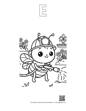 Thumbnail: Easy Bumble Bee Printable Outline Alphabet E