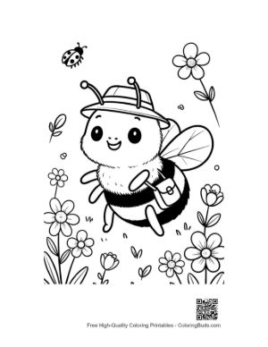Thumbnail: Easy Honey Bee Coloring Page Printable