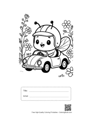 Thumbnail: Free Honey Bee Coloring Page Printable with Title and Artist Box