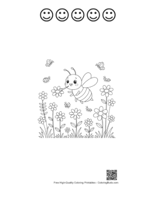 Thumbnail: Honey Bee Printable and 5 Happy Face Outline