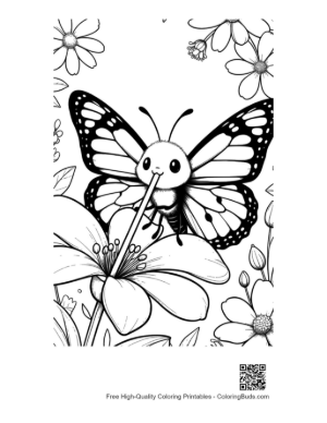 Thumbnail: Adorable Butterfly Sitting on a Daisy in the Sun Printable