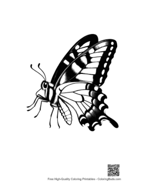 Thumbnail: Black and White Swallowtail Butterfly Tattoo