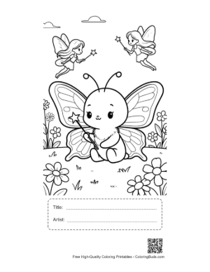 Thumbnail: Cute Swallowtail Butterfly Printable with Title and Artist Box