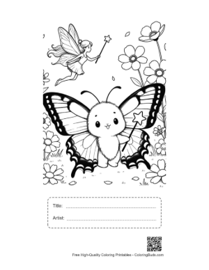 Thumbnail: Cute Swallowtail Butterfly Printable with Title and Artist Box