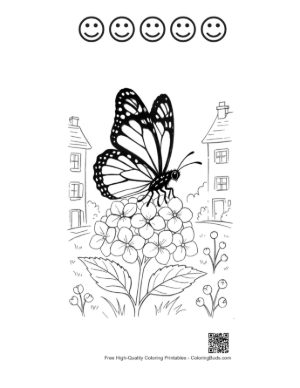 Thumbnail: Download Monarch Butterfly Coloring Sheet Printable and 5 Happy Face Outline