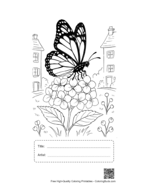 Thumbnail: Download Monarch Butterfly Coloring Sheet Printable with Title and Artist Box
