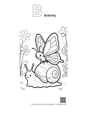 Thumbnail: Download Swallowtail Butterfly for Kids Printable Outline Alphabet B Butterfly