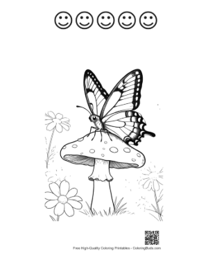 Thumbnail: Download Swallowtail Butterfly Printable and 5 Happy Face Outline