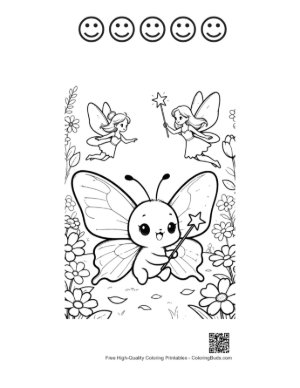 Thumbnail: Download Swallowtail Butterfly Printable and 5 Happy Face Outline