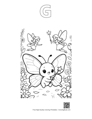 Thumbnail: Download Swallowtail Butterfly Printable Outline Alphabet G
