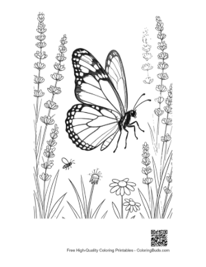 Thumbnail: Easy Monarch Butterfly to Color Printable