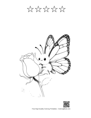 Thumbnail: Free Monarch Butterfly Coloring Page Printable and 5 Star Outline