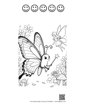 Thumbnail: Free Swallowtail Butterfly Coloring Page Printable and 5 Happy Face Outline