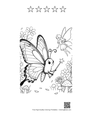 Thumbnail: Free Swallowtail Butterfly Coloring Page Printable and 5 Star Outline