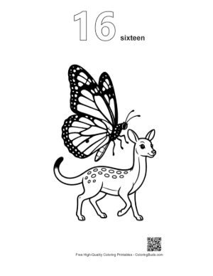 Thumbnail: Monarch Butterfly on Gentle Fawn Printable Outline Number 16