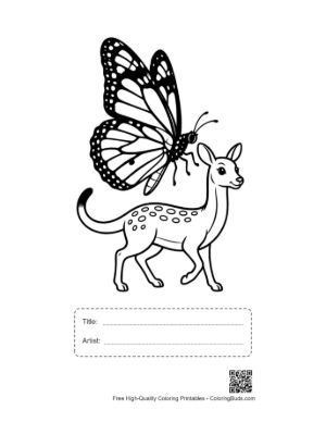 Thumbnail: Monarch Butterfly on Gentle Fawn Printable with Title and Artist Box