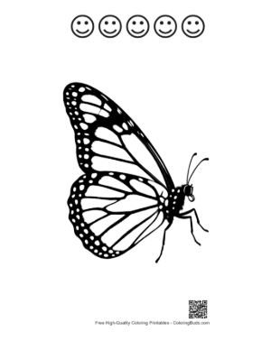 Thumbnail: Monarch Butterfly Silhouette Printable and 5 Happy Face Outline