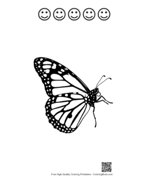 Thumbnail: Monarch Butterfly Silhouette Printable and 5 Happy Face Outline