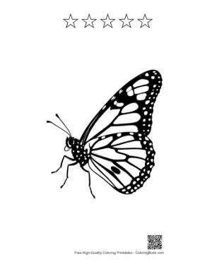 Thumbnail: Monarch Butterfly Silhouette Printable and 5 Star Outline
