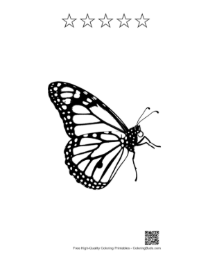 Thumbnail: Monarch Butterfly Silhouette Printable and 5 Star Outline